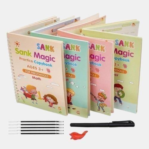 Magic Practice Copybook buy 4 books get 4 books free + 20 Refill +2 Pen+2 Grip