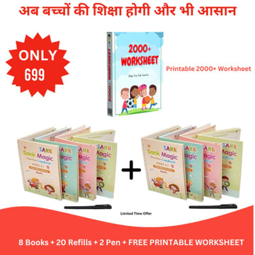 Magic Practice Copybook buy 4 books get 4 books free + 20 Refill +2 Pen+2 Grip